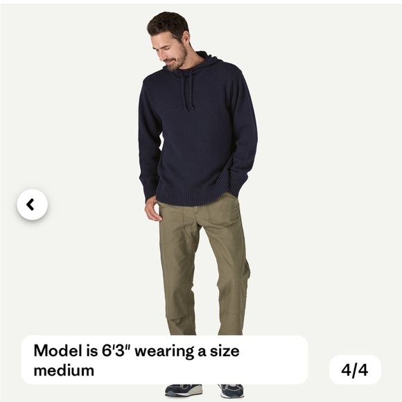 Patagonia Men's Large Recycled Wool-Blend Sweater Hoody Hoodie New Navy NWT - Picture 11 of 12